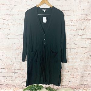 J. Jill Black Long Cardigan Size Medium